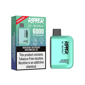 RUFPUF RIPPER RAVISHING RASPBERRY WATERMELON ICE DISPOSABLE VAPE - 6000 PUFFS